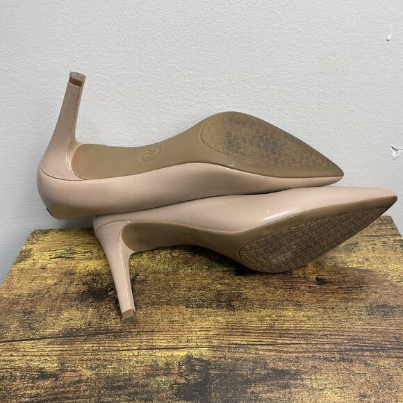 Michael Kors Dorothy Flex Pump Khaki Leather Heel Shoe - Picture 2 of 9